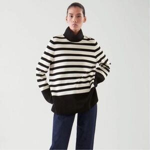 COS black & white striped turtleneck